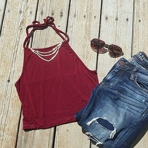 Maroon Brandy Melville Crop Top - sz small